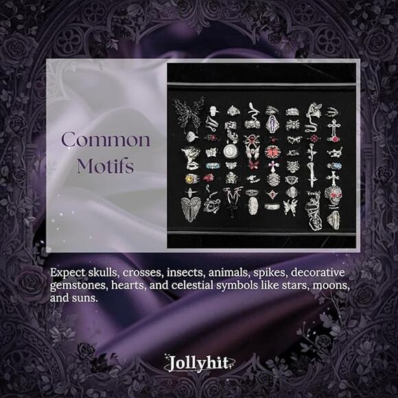 Mystery Jewelry Jar 30pcs Gothic Witchy Set Women Halloween Gift Rings Earrings - Picture 3 of 7